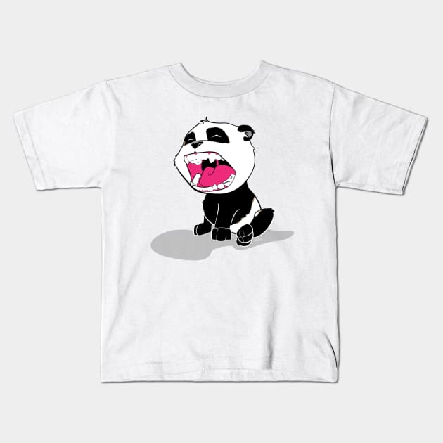 Screaming Panda Cub Kids T-Shirt by SEspider